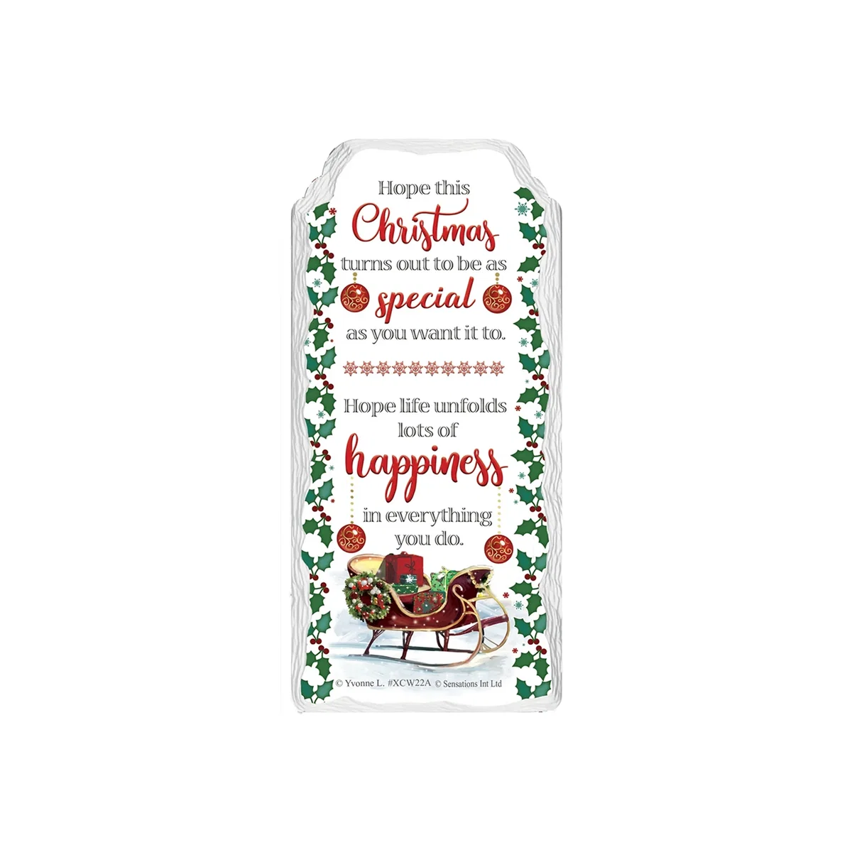 Special Christmas Sleigh Hanging Plaque - Multi