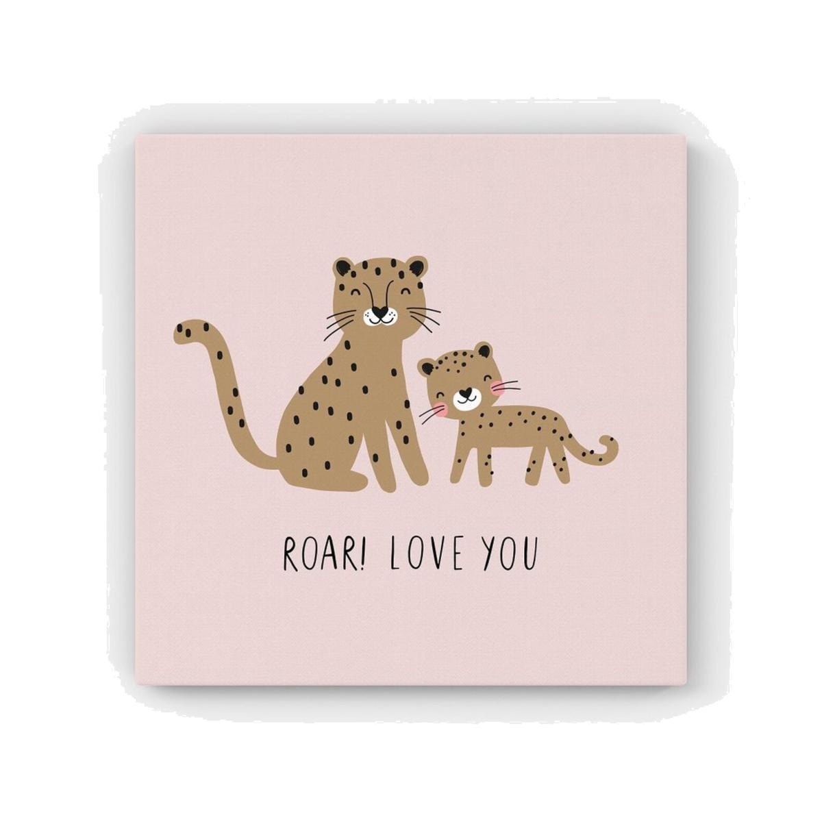Roar! Love You HD Metal Print - Pink / 56cm