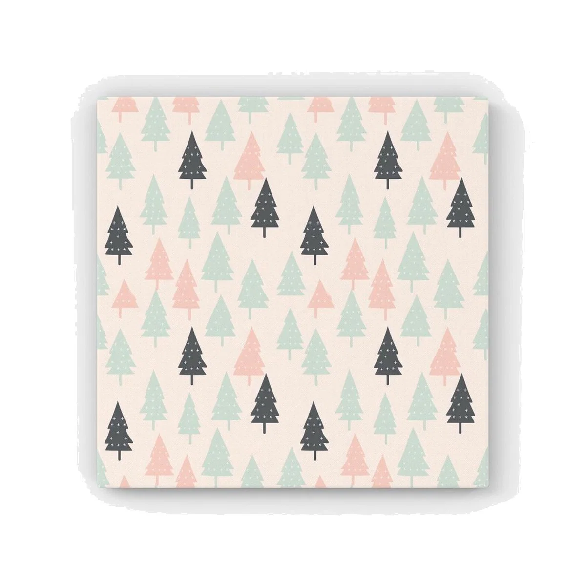 Christmas Tree Silhouette Pattern HD Metal Print - Green / 30cm