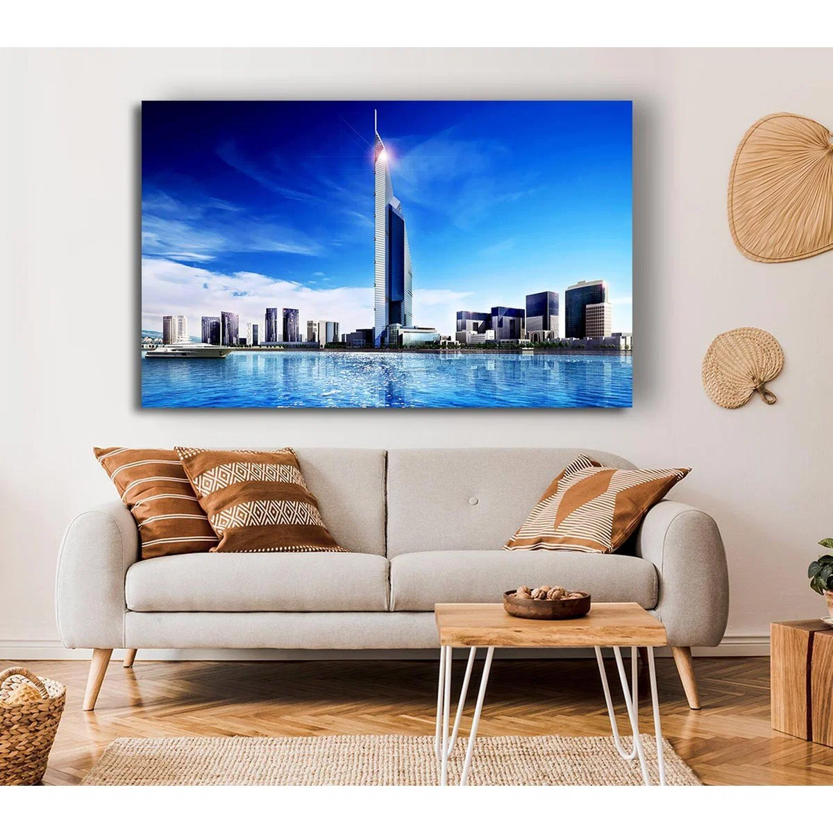 Burj Dubai Skyscraper Canvas Print Wall Art - Yellow / 50.8cm – image 3