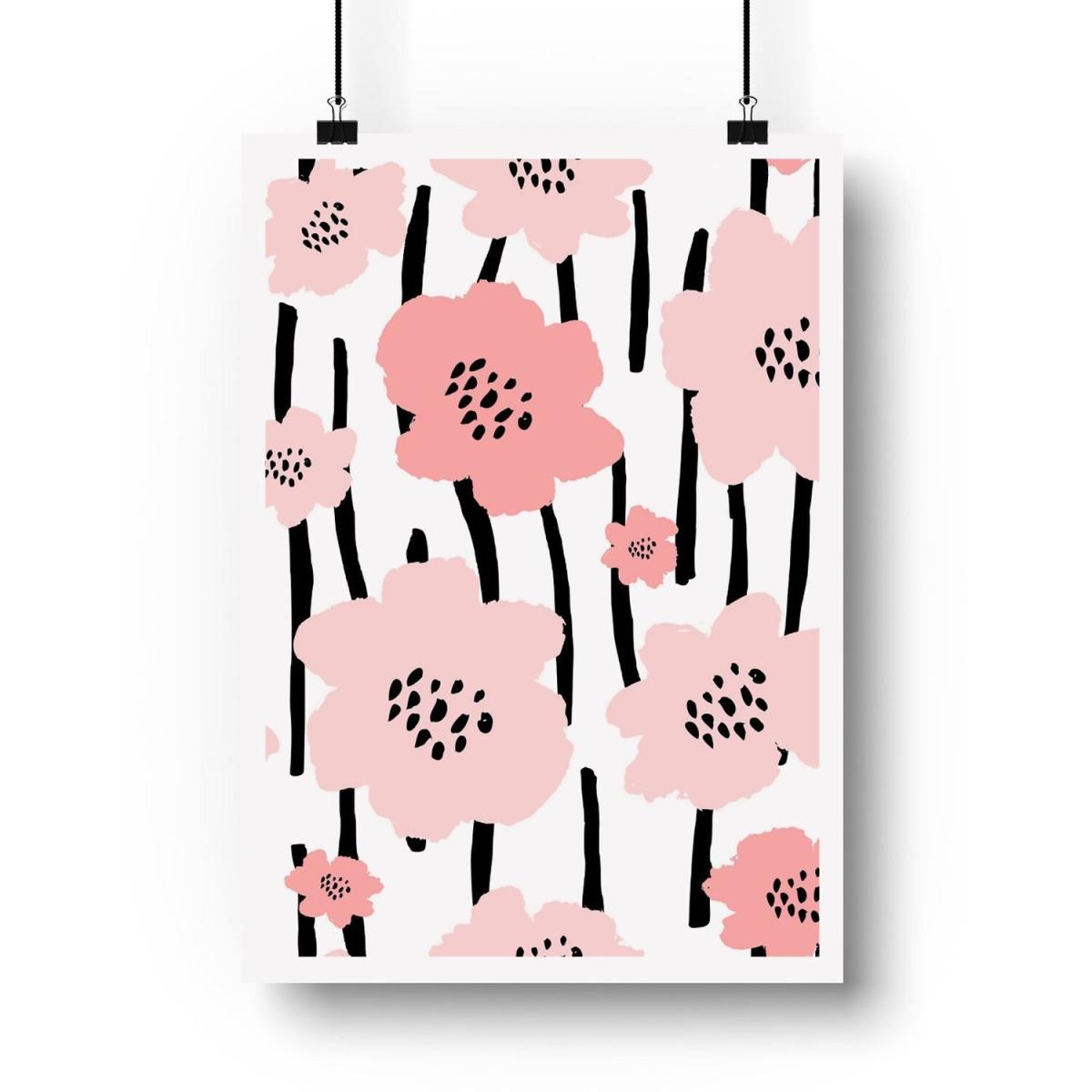 Pastel Pink Flowers Art Print - Pink / 29.7cm – image 2