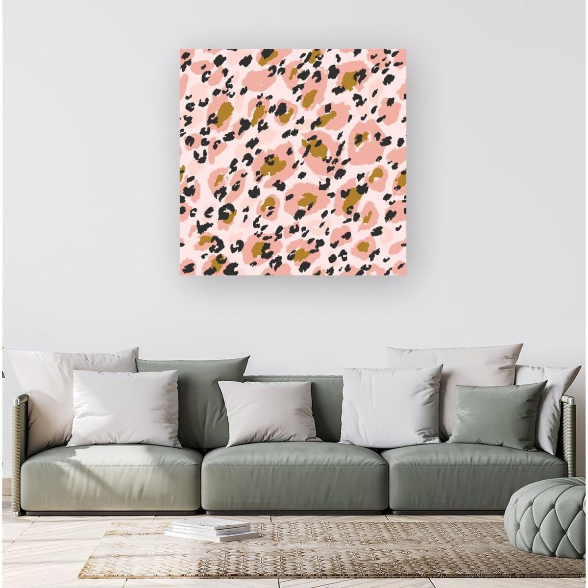 Hand Drawn Pink Leopard Print Canvas Print - Pink / Small – image 2