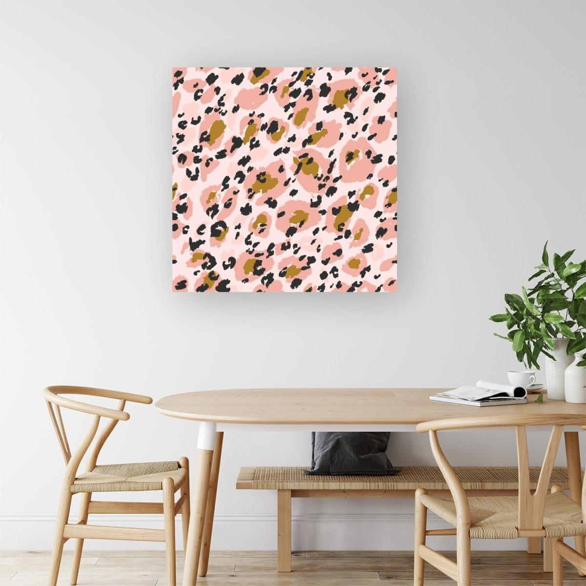 Hand Drawn Pink Leopard Print Canvas Print - Pink / Small – image 1