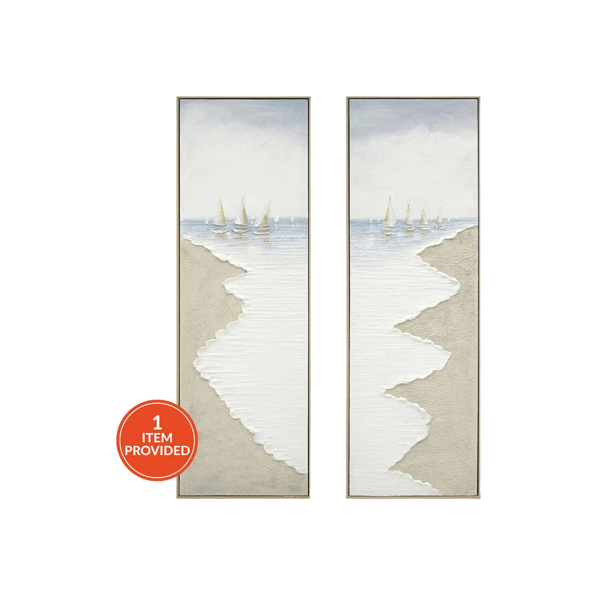Seascape Sailing Boat Textured Art – image 1