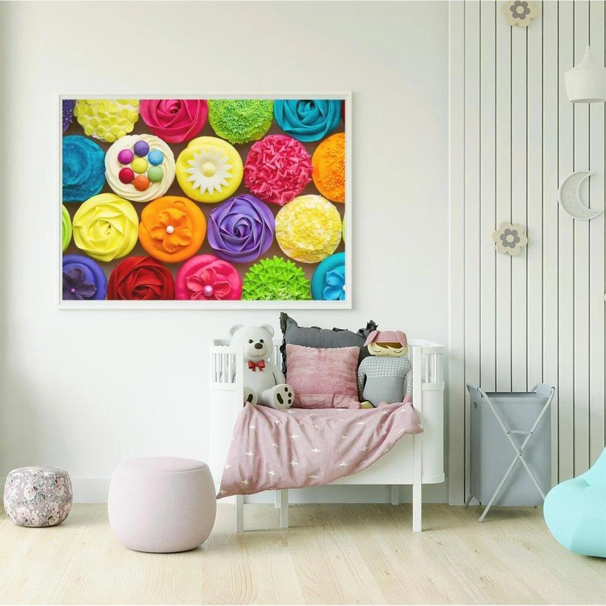 Bright Colourful Cupcakes Art Print - Red / 59.4cm – image 3