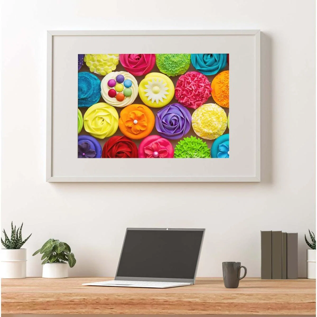 Bright Colourful Cupcakes Art Print - Red / 59.4cm – image 4