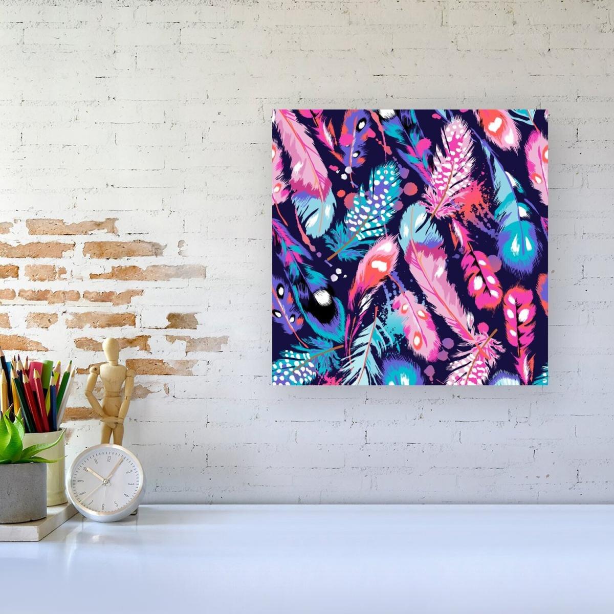 Beautiful Colourful Feathers Canvas Print - Pink / Small – image 1