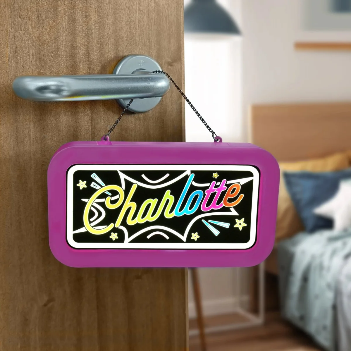 Charlotte Pre-personalised Light-Up Neon Bedroom Sign - Pink – image 7