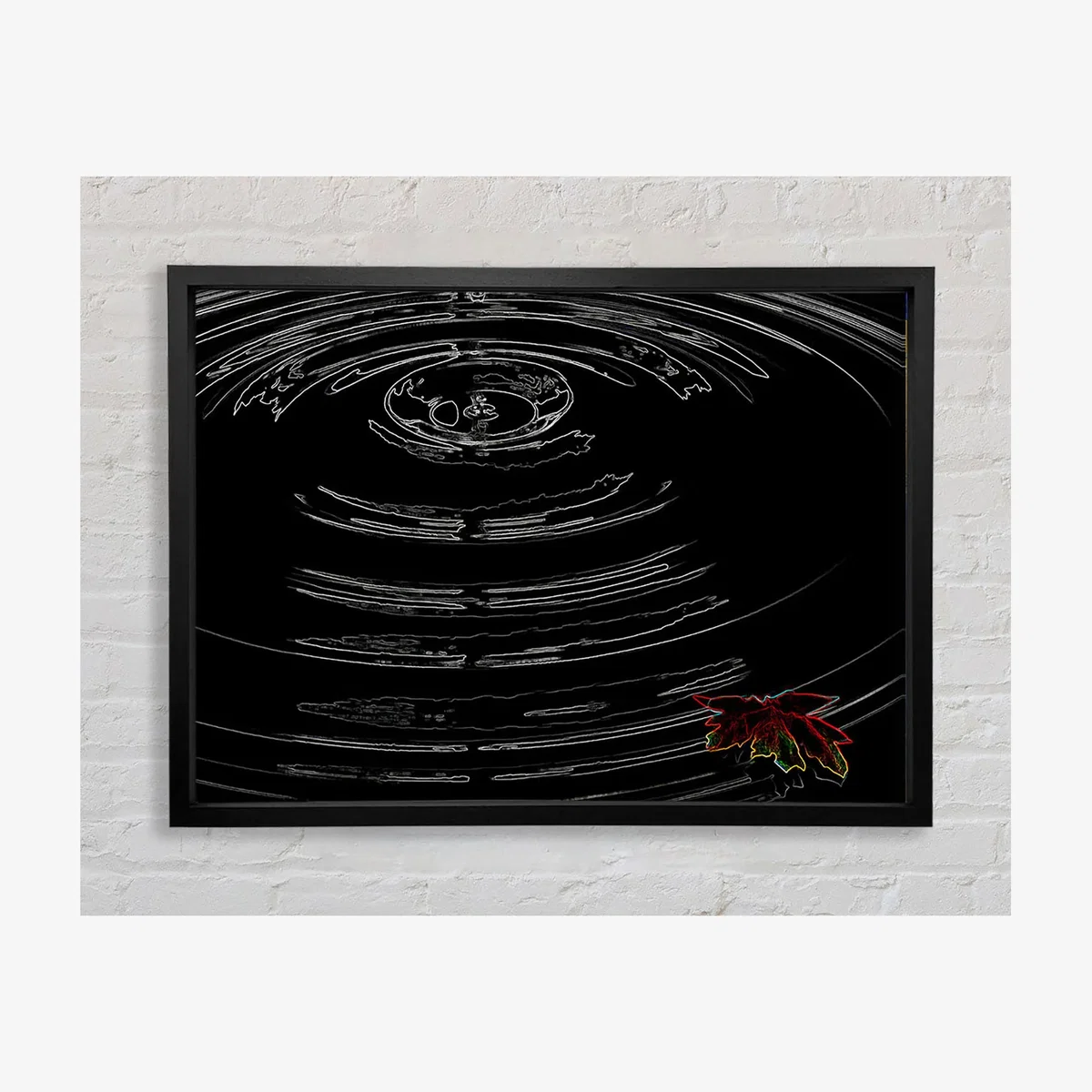 Ripples Framed Print Abstract Prints - Black