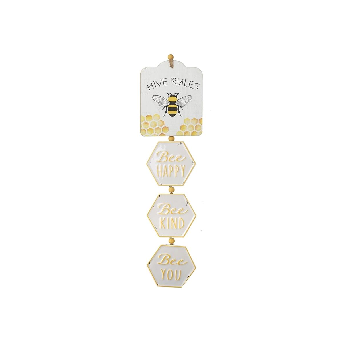 Bee Hanging Sign - White