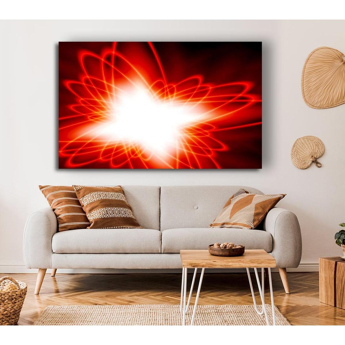 Red Star Explosion Canvas Print Wall Art - Yellow / 35.56cm – image 4