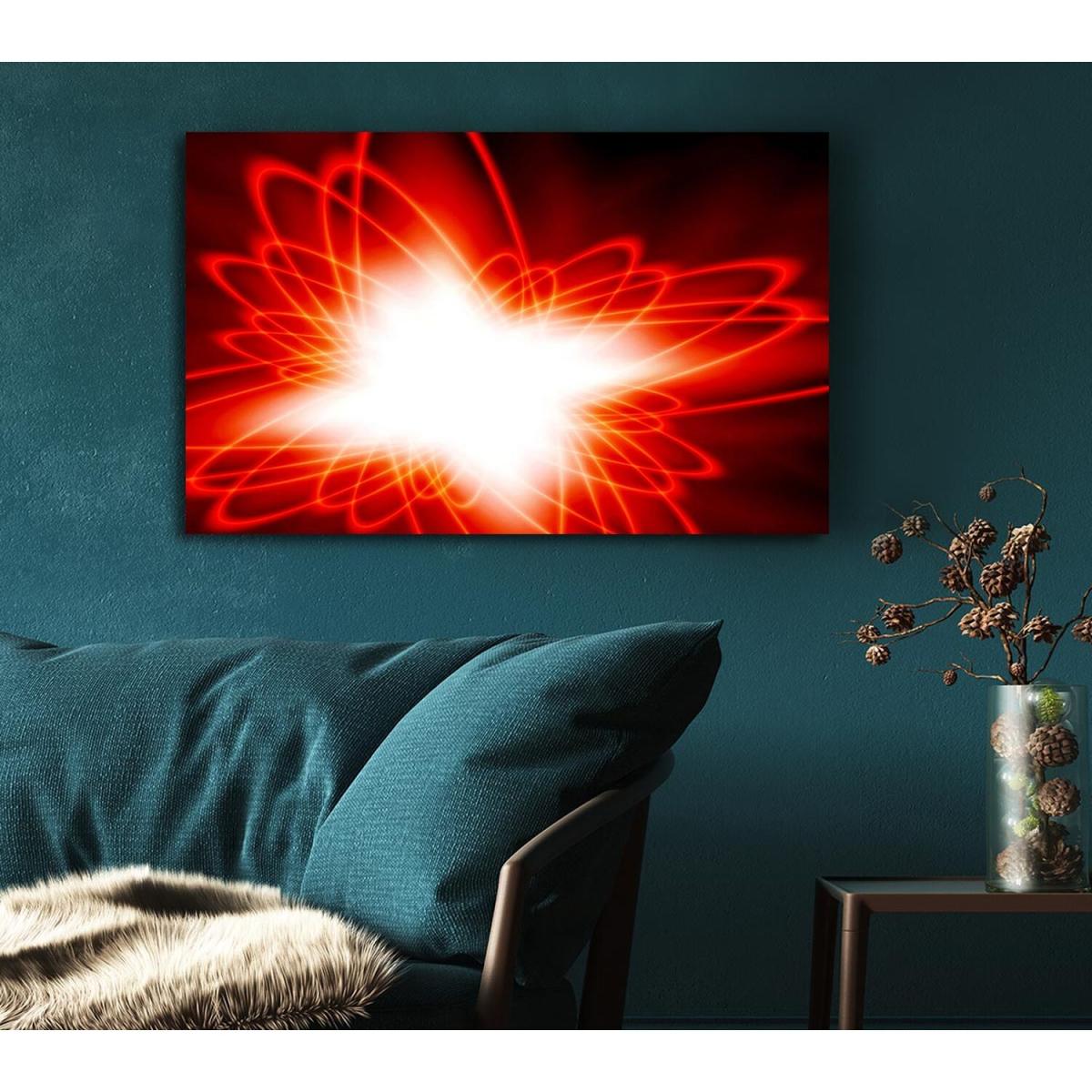 Red Star Explosion Canvas Print Wall Art - Yellow / 35.56cm – image 5