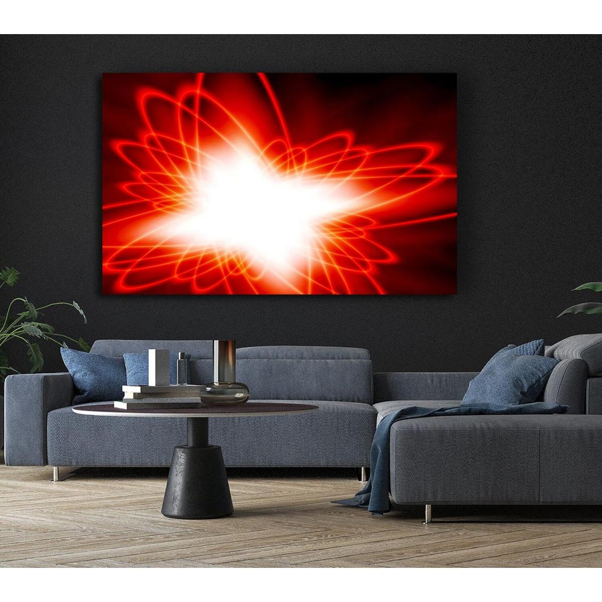 Red Star Explosion Canvas Print Wall Art - Yellow / 35.56cm – image 6