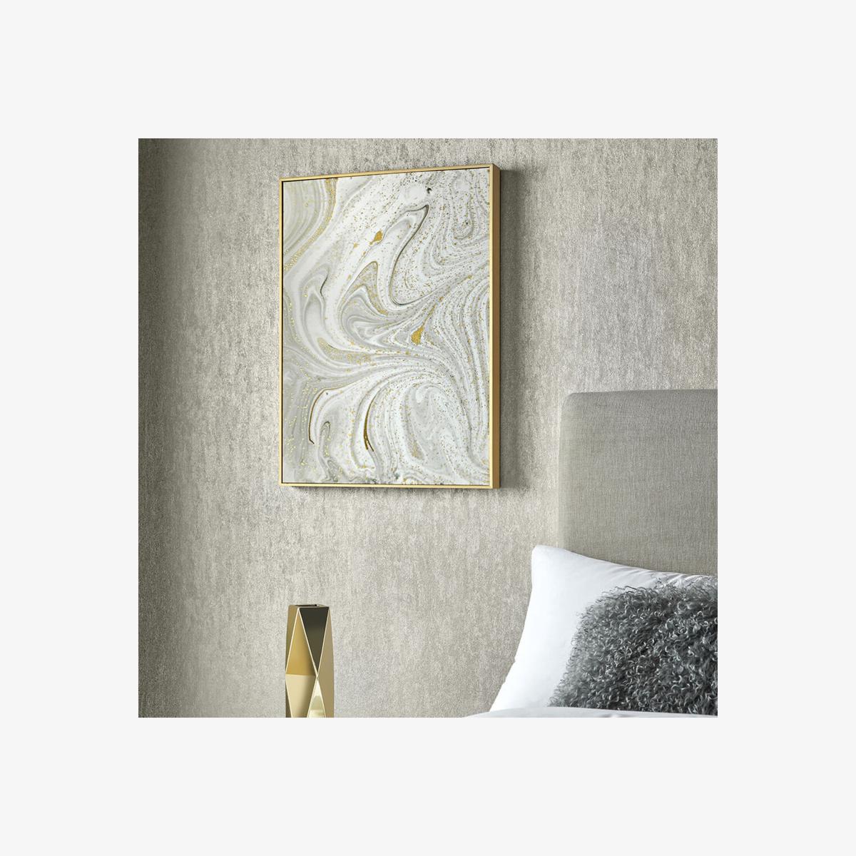 Art for the Home Grey Marble Luxe Framed Printed Canvas - Grey