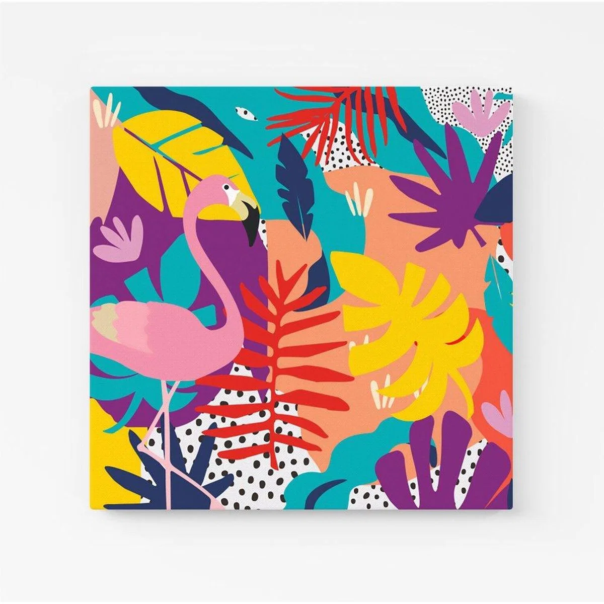 Tropical Flamingoes Canvas Print - Pink / Small – image 2