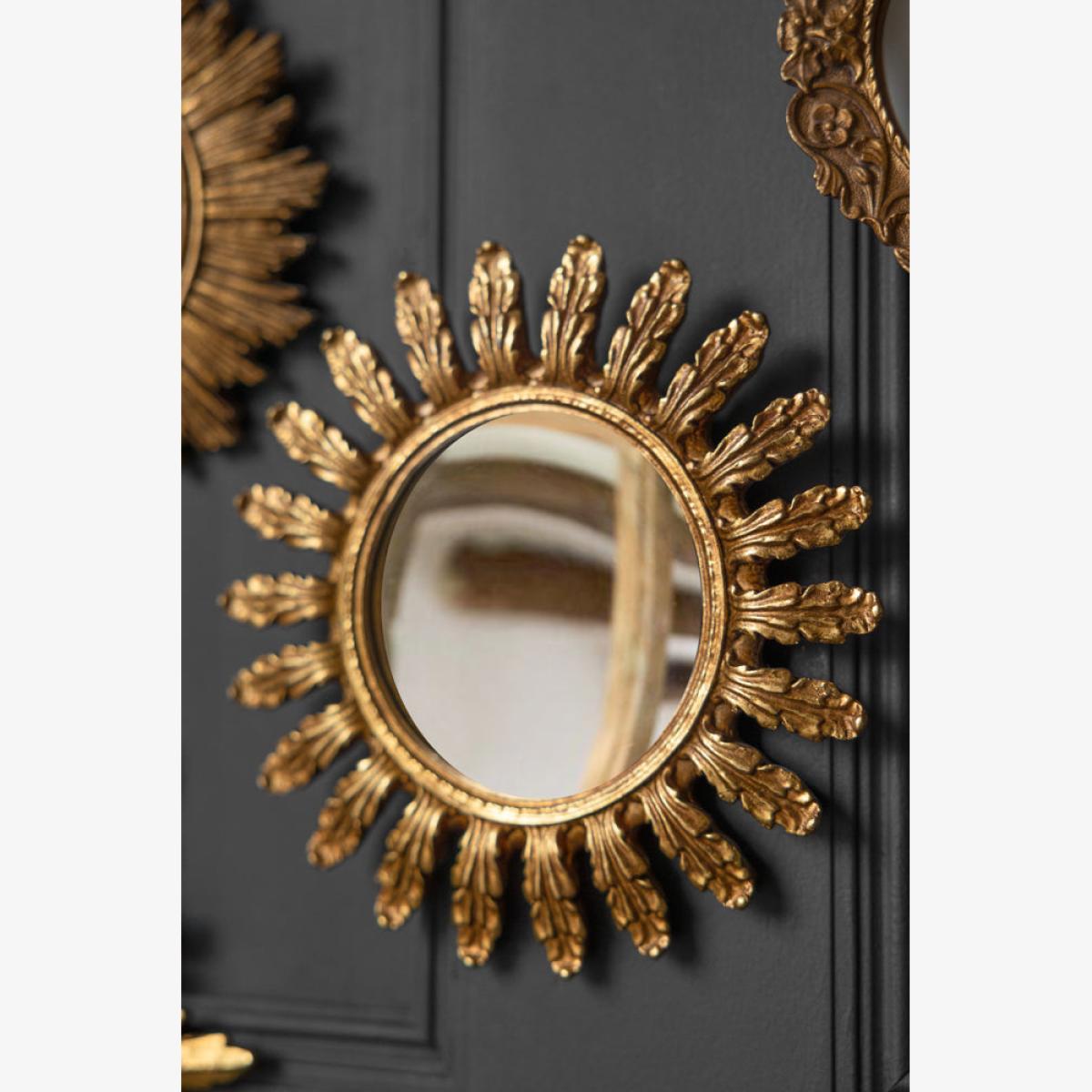 Antique Gold Decorative Frame Convex Mirror – image 1
