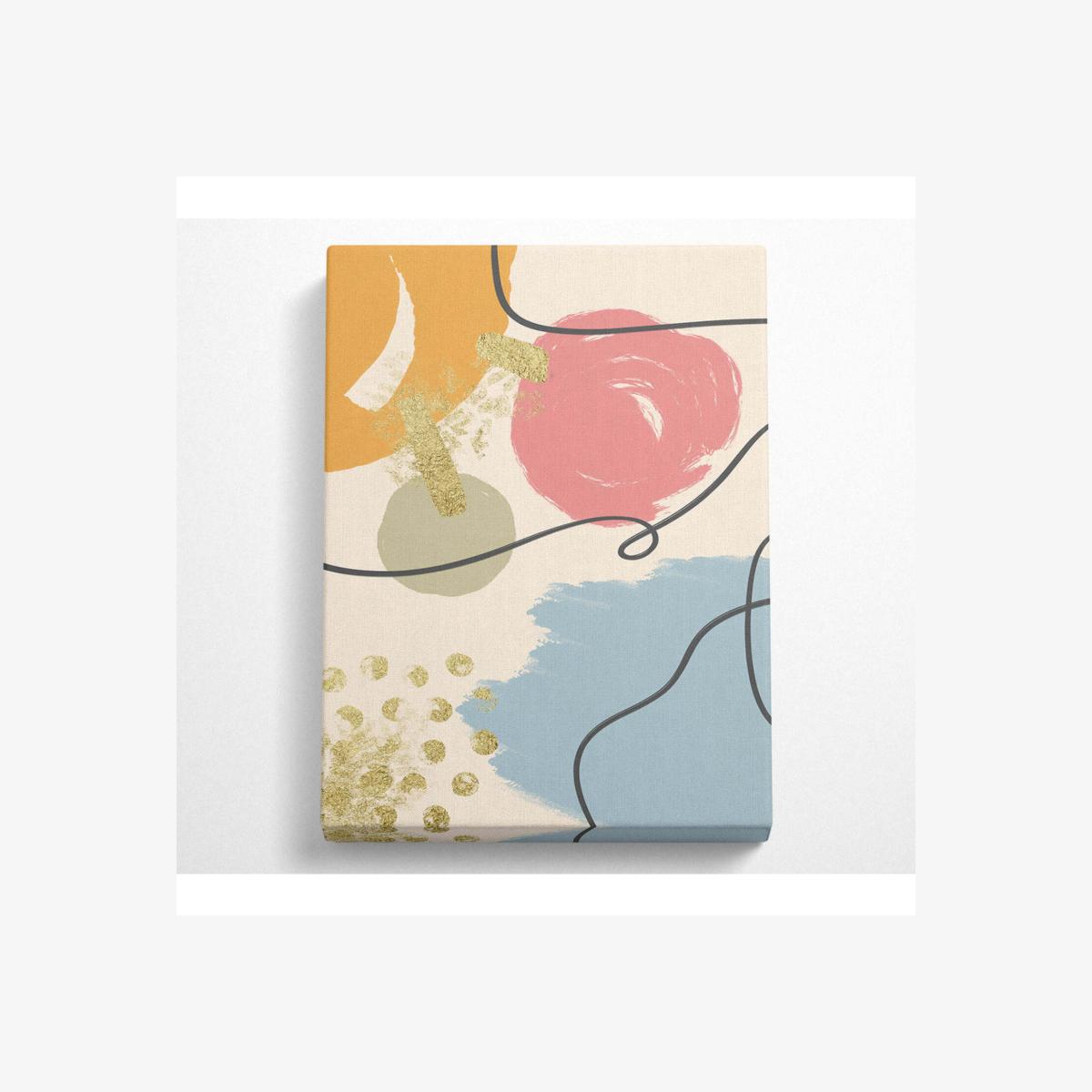 Coloured Shapes (1) Canvas Print - Black / 81.28cm
