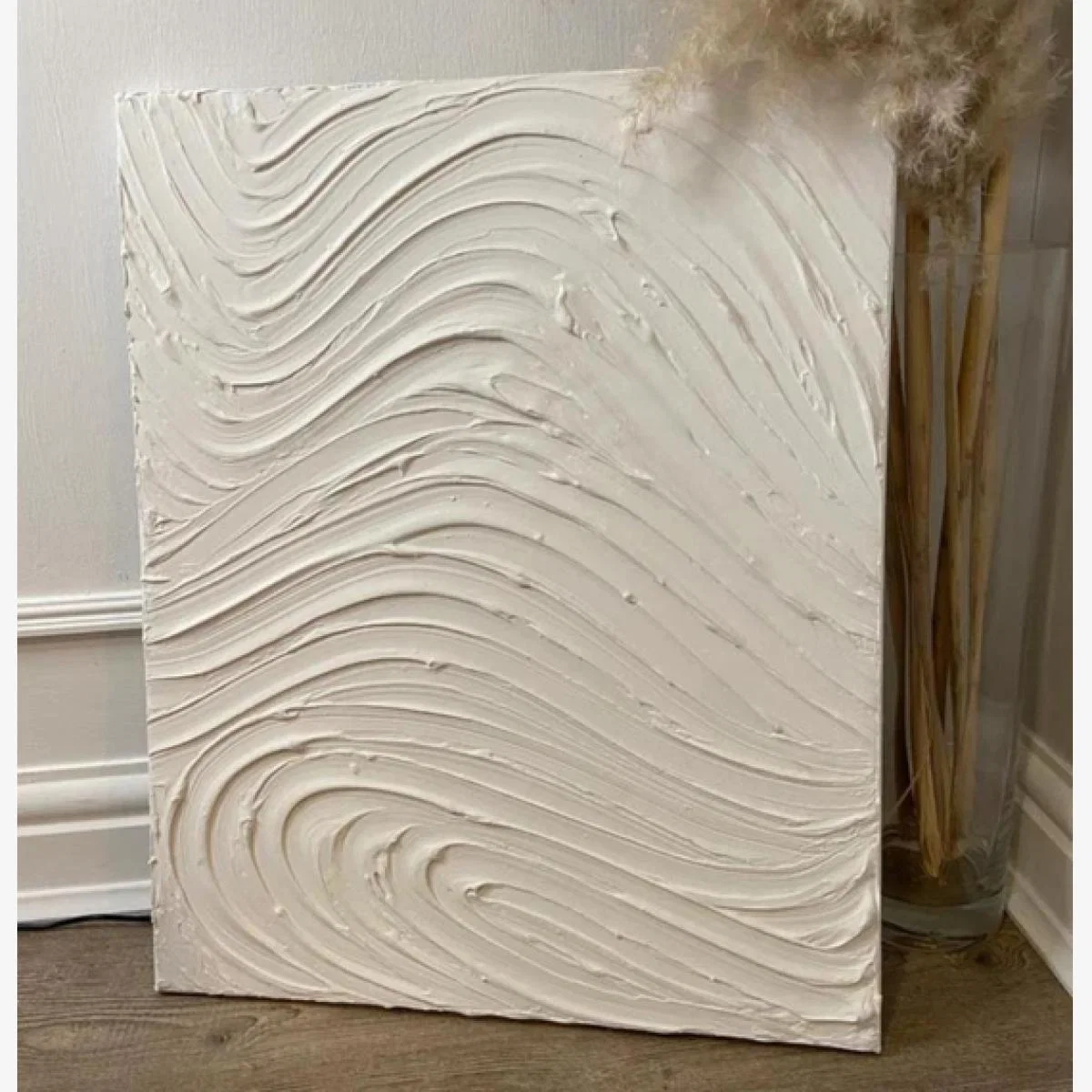 Freewaves Texture Wall Art Canvas - White