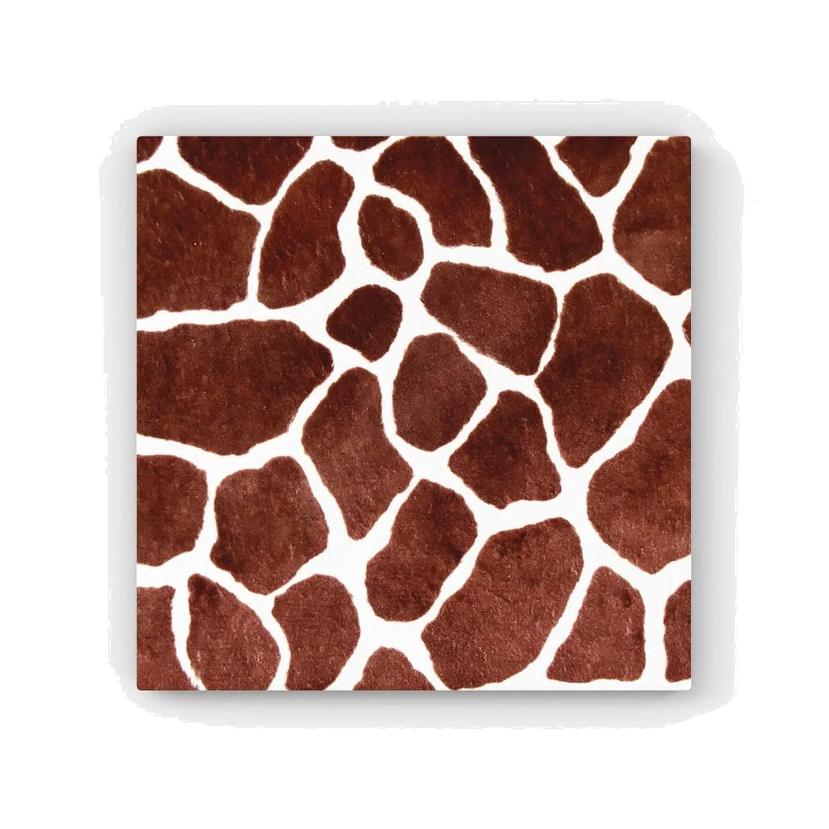 Giraffe Spots Print HD Metal Print - Brown / 30cm