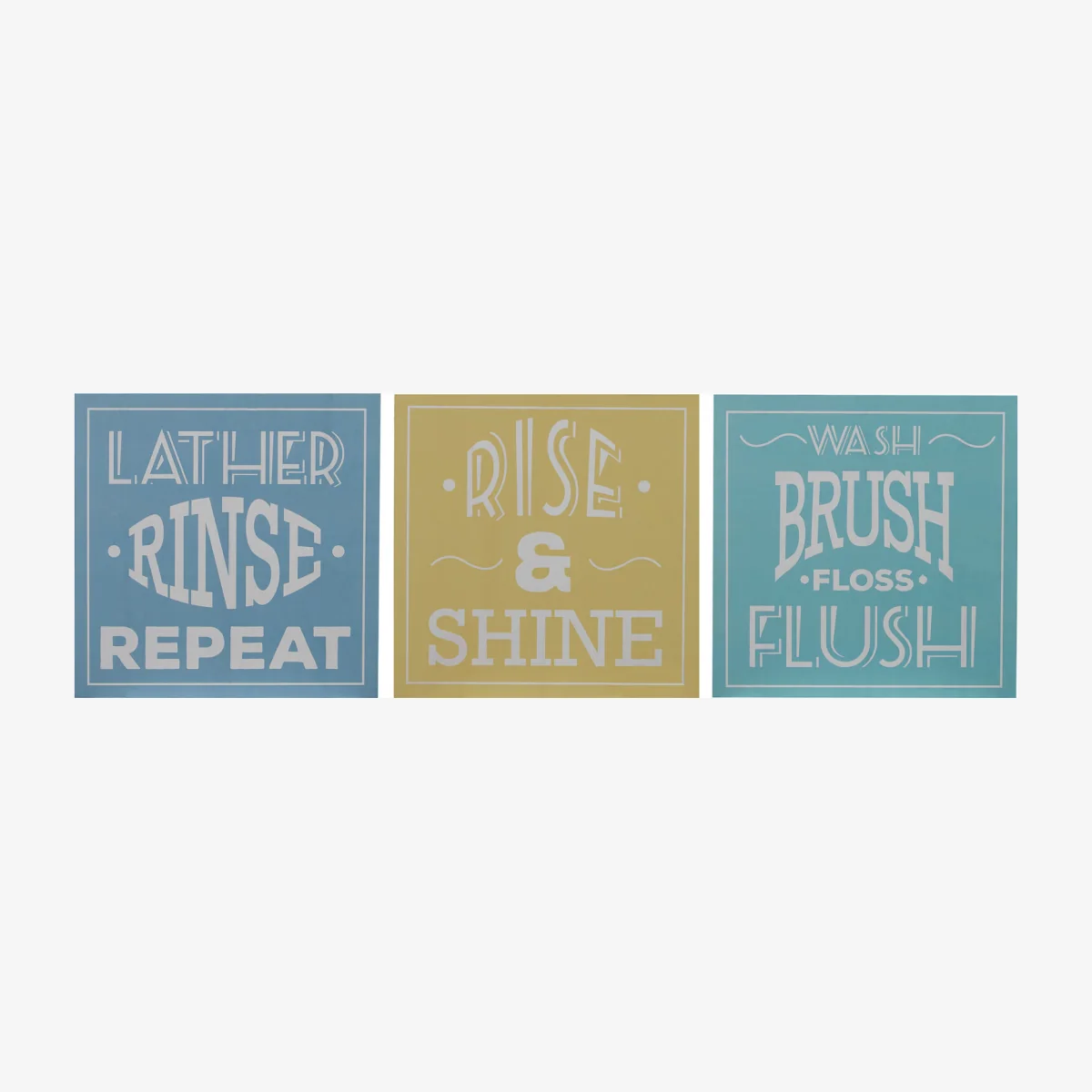 Madera Bathroom Wall Plaques - Set of 3 - Assorted