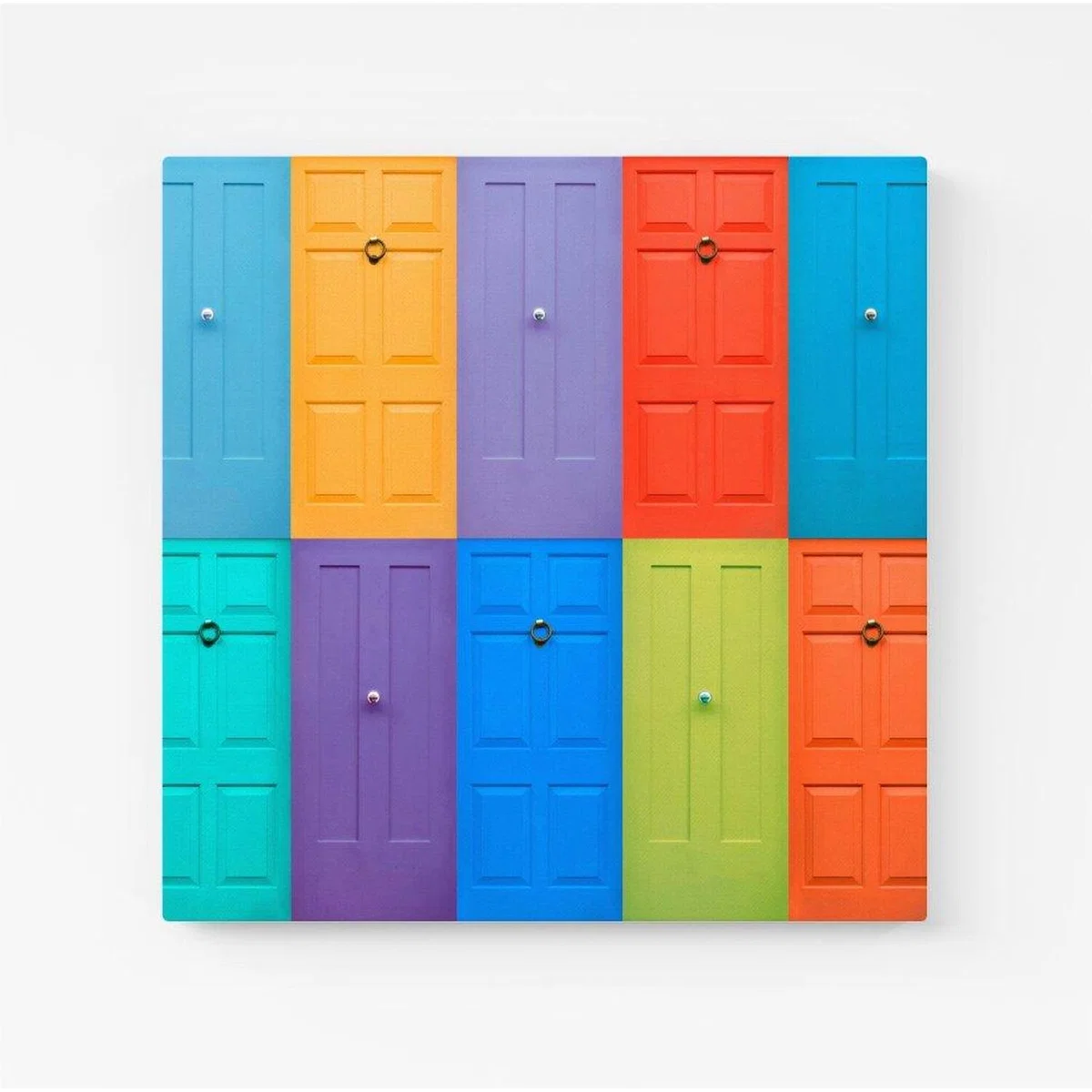 Colourful English Doors Canvas Print - Pink / Large – image 3
