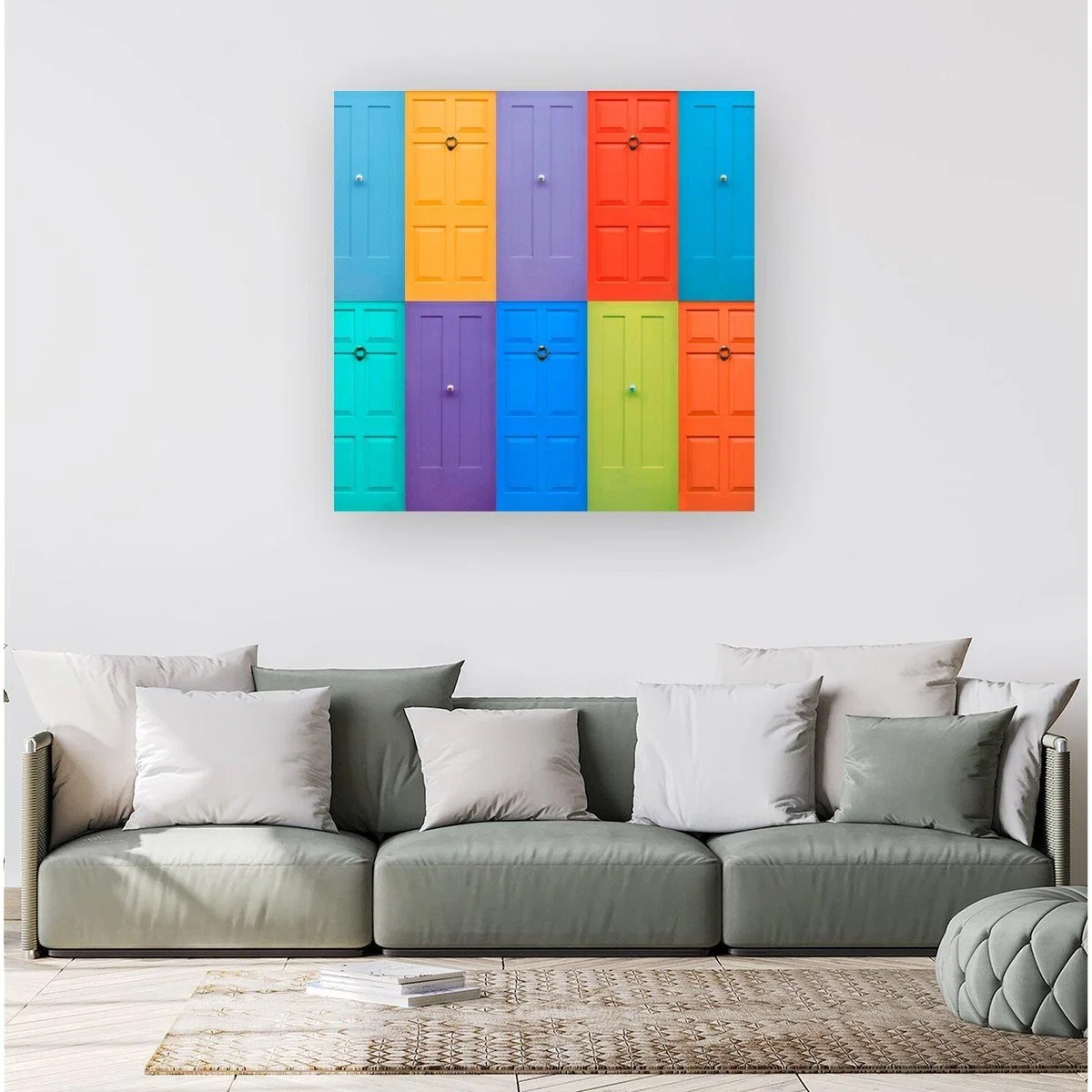 Colourful English Doors Canvas Print - Pink / Large – image 4