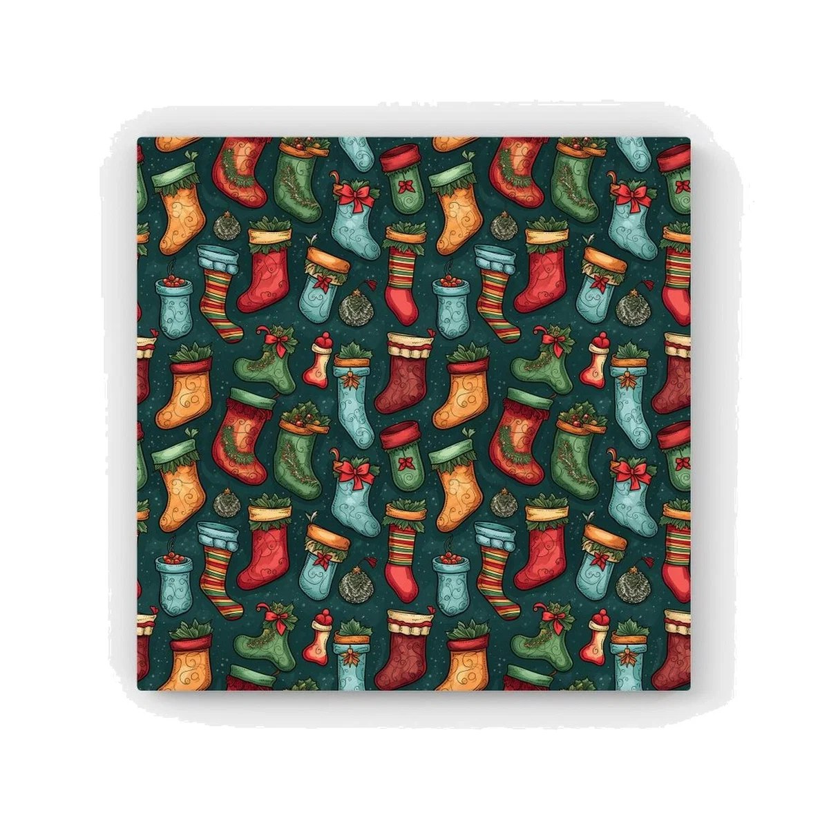 Christmas Stockings HD Metal Print - Green / 56cm