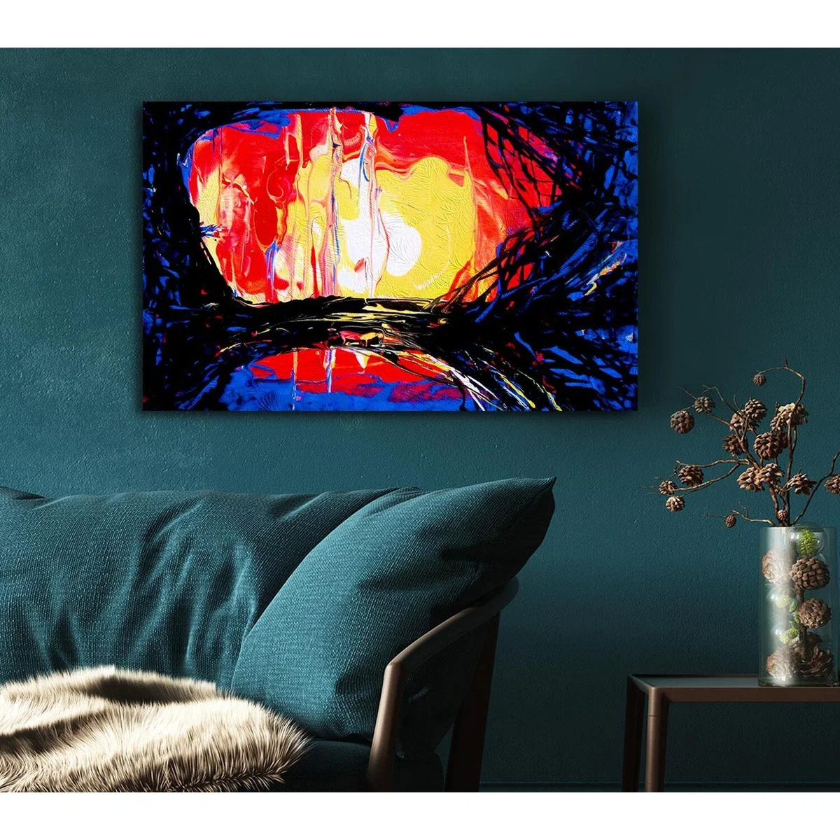 Abstract Earth Canvas Print Wall Art - Yellow / Double XL 40 x 56 Inches – image 4