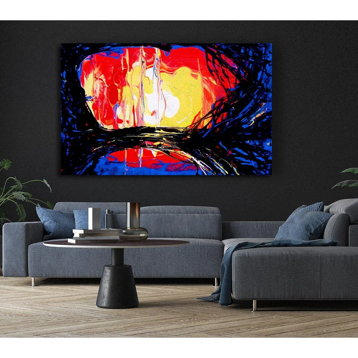 Abstract Earth Canvas Print Wall Art - Yellow / Double XL 40 x 56 Inches – image 5