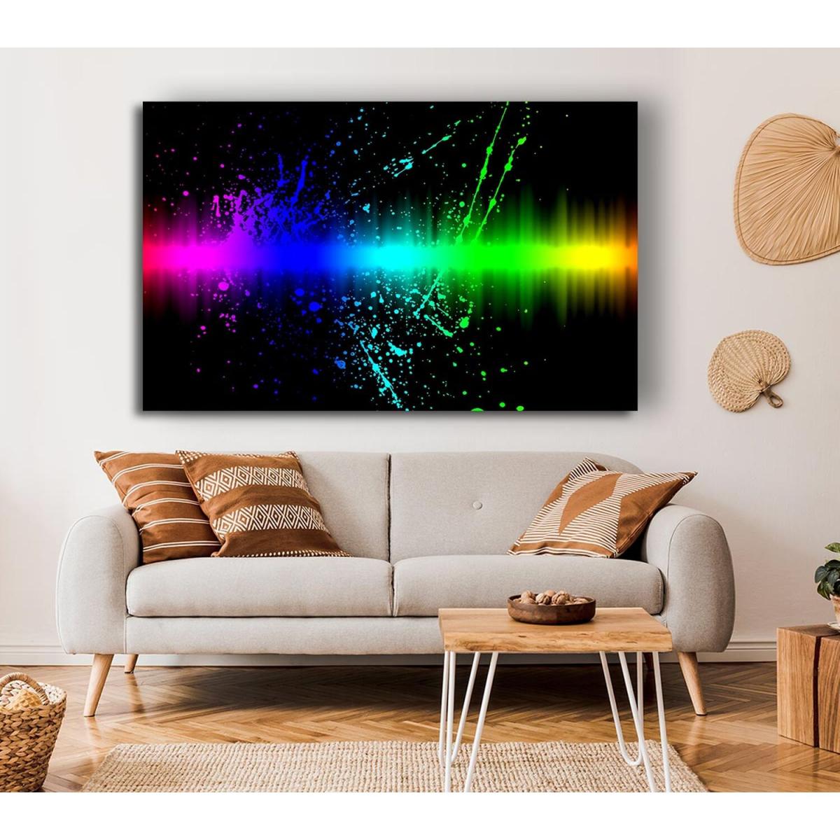 Rainbow Color Splatter Canvas Print Wall Art - Yellow / 81.28cm – image 3