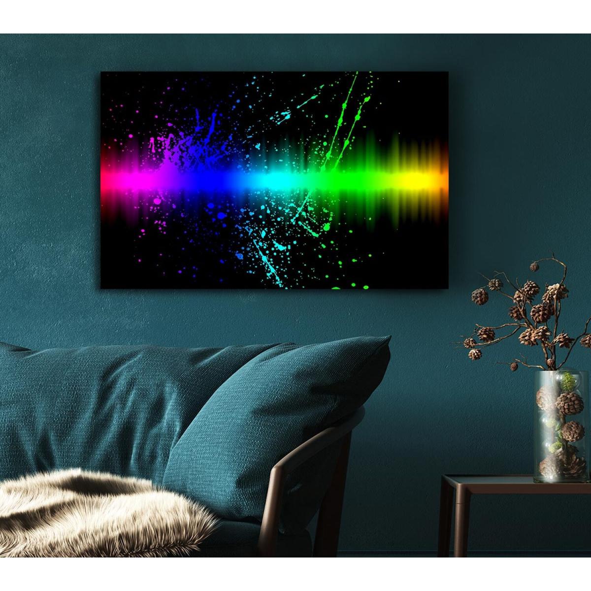 Rainbow Color Splatter Canvas Print Wall Art - Yellow / 81.28cm – image 4