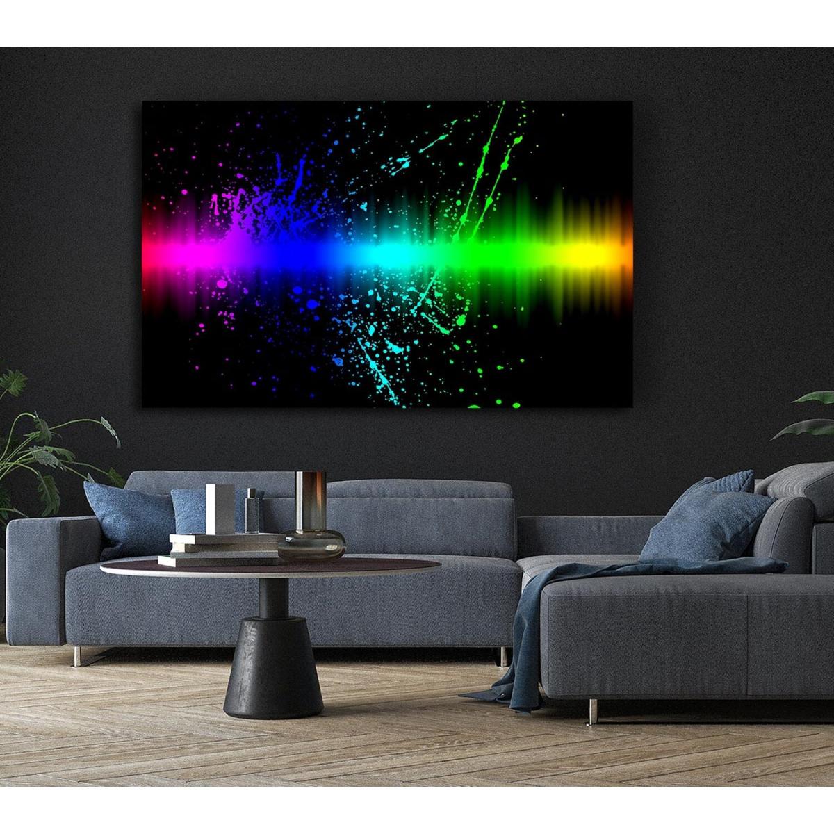 Rainbow Color Splatter Canvas Print Wall Art - Yellow / 81.28cm – image 5