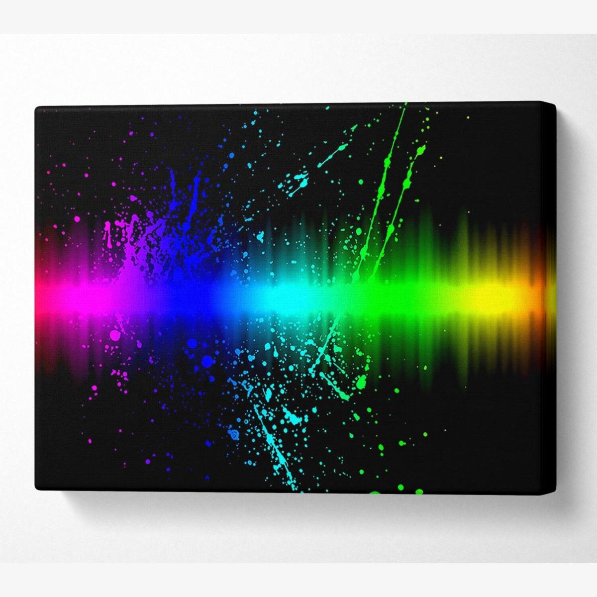 Rainbow Color Splatter Canvas Print Wall Art - Yellow / 81.28cm – image 1