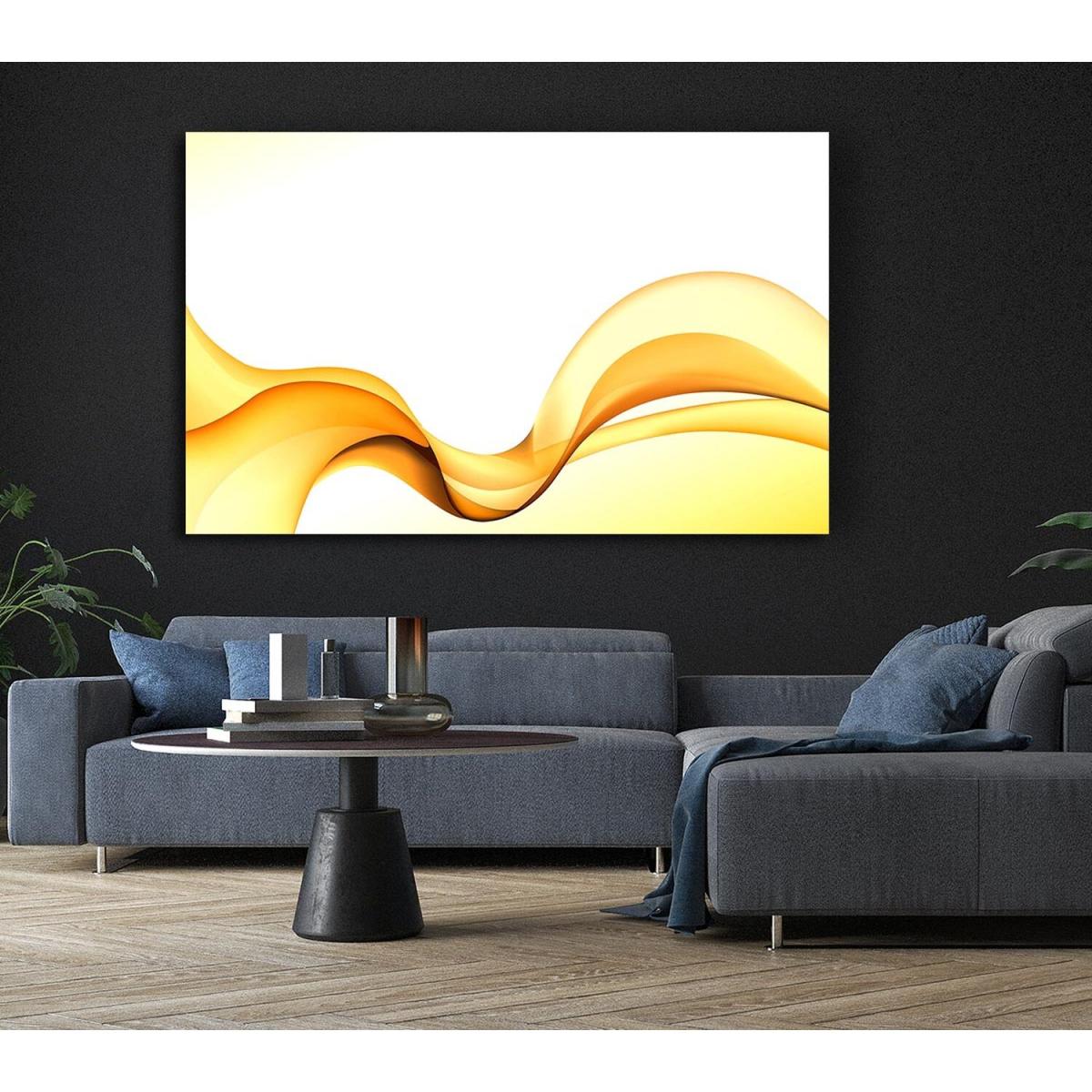 Golden Yellow Wave Canvas Print Wall Art - Yellow / 81.28cm – image 5