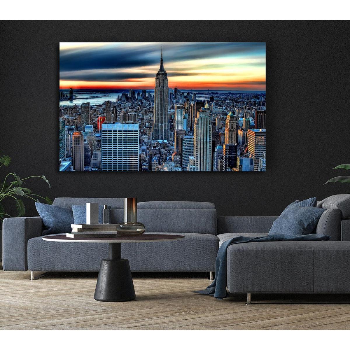 New York City On Top Of The World Canvas Print Wall Art - Yellow / 81.28cm – image 6