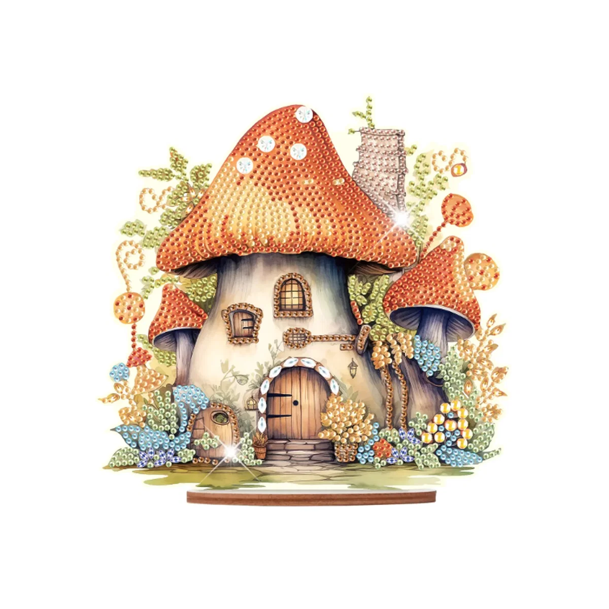 Fantasy Mushroom House Diamond Painting Tabletop Kit - Multi