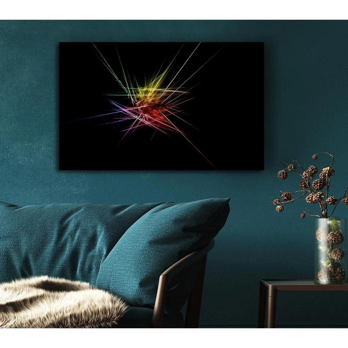 Rainbow Blast Canvas Print Wall Art - Yellow / 81.28cm – image 4