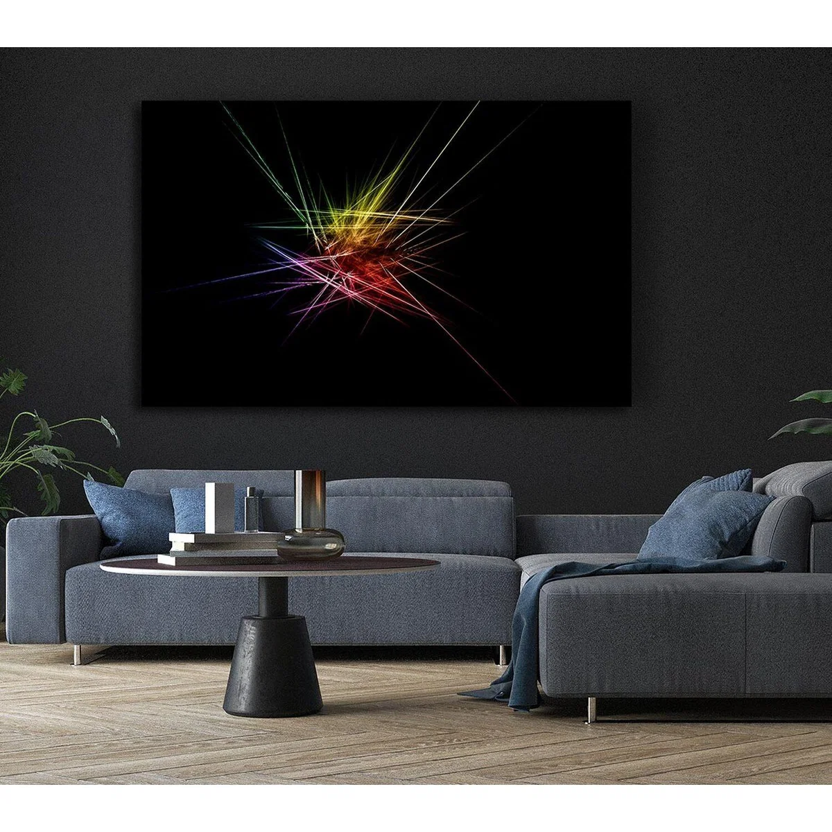 Rainbow Blast Canvas Print Wall Art - Yellow / 81.28cm – image 5