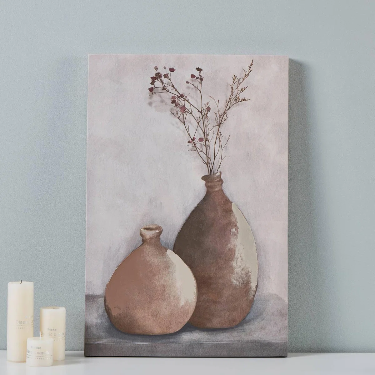 EGLO Jerantut Neutral Printed Canvas With Painted Vases - Beige, Brown – image 2