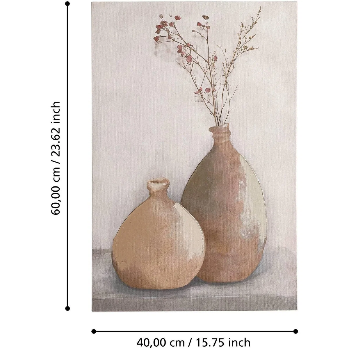 EGLO Jerantut Neutral Printed Canvas With Painted Vases - Beige, Brown – image 3