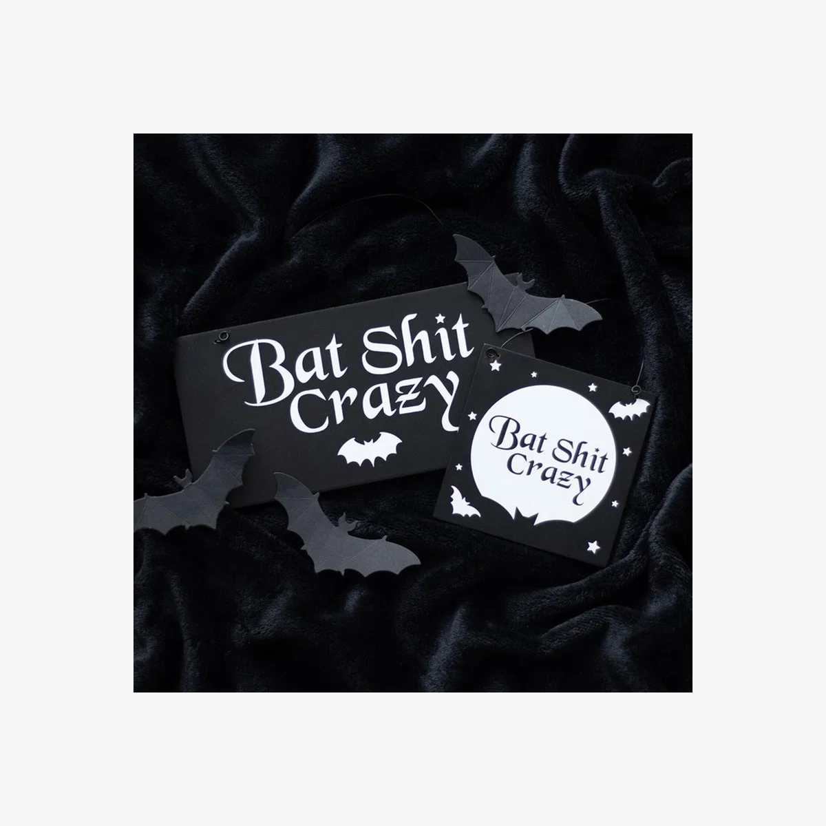 Bat Shit Crazy Moon Sign Embrace Your Dark Side - Black