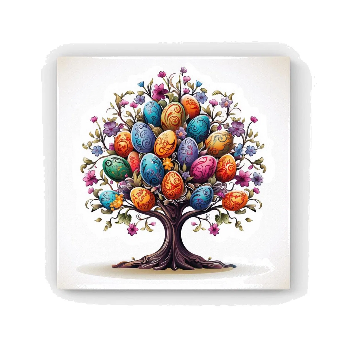A Magical Easter Egg Tree HD Metal Print - Blue / 56cm