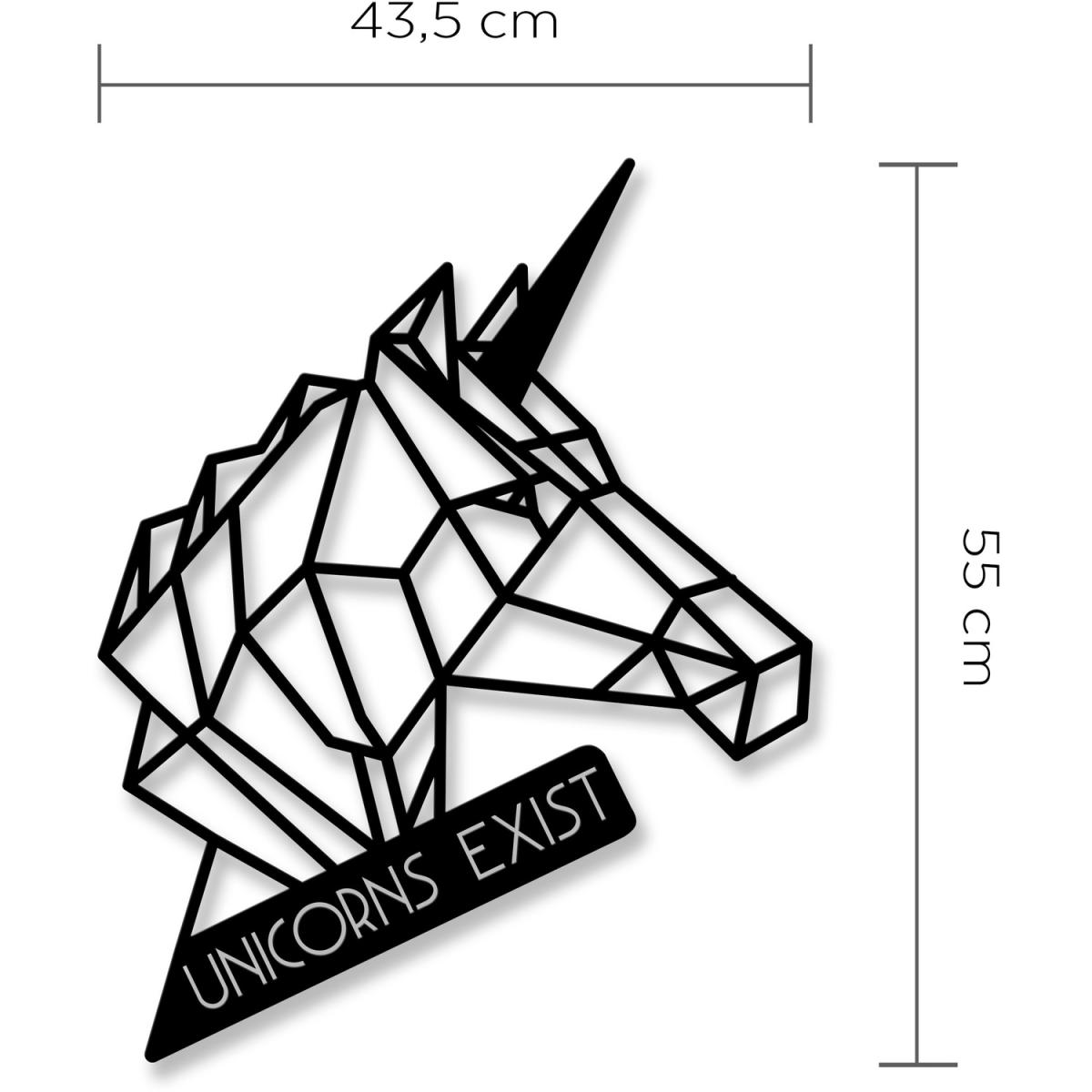 Unicorn Wall Art Metal Decorative Object - Black - Black – image 3