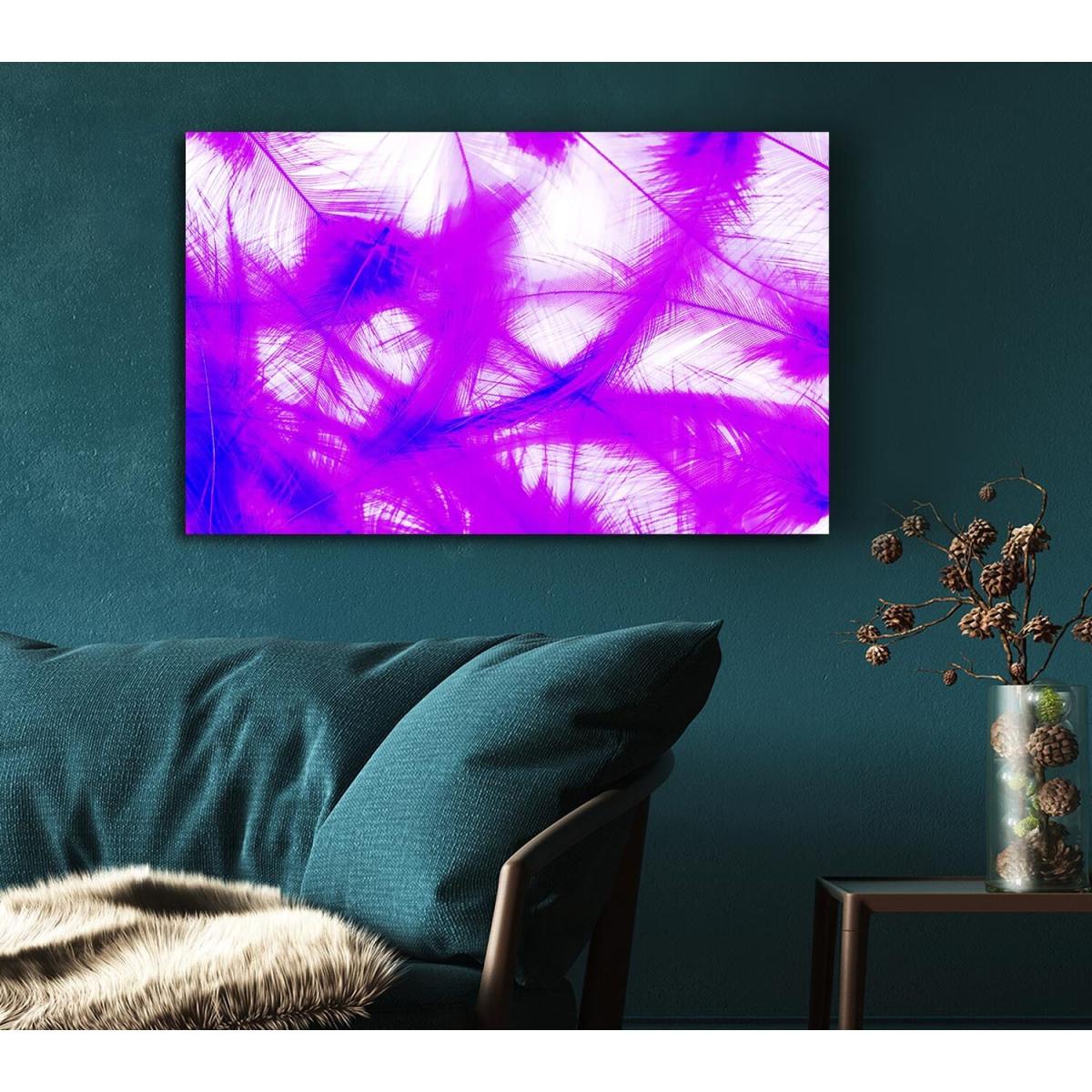 Feathers Pink Canvas Print Wall Art - Yellow / 35.56cm – image 3