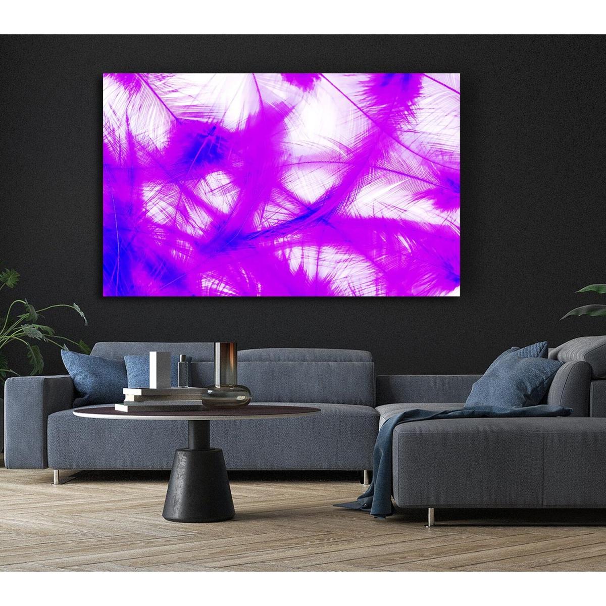 Feathers Pink Canvas Print Wall Art - Yellow / 35.56cm – image 4