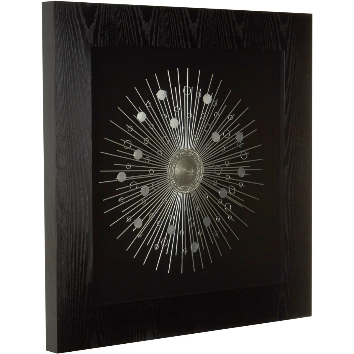 Nason Framed Silver Abstract Wall Art - Black – image 2