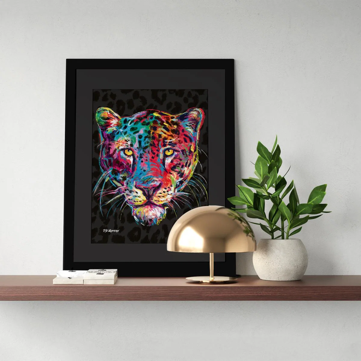 Adrian the Leopard Framed Wall Art - Black / 73.5cm – image 2