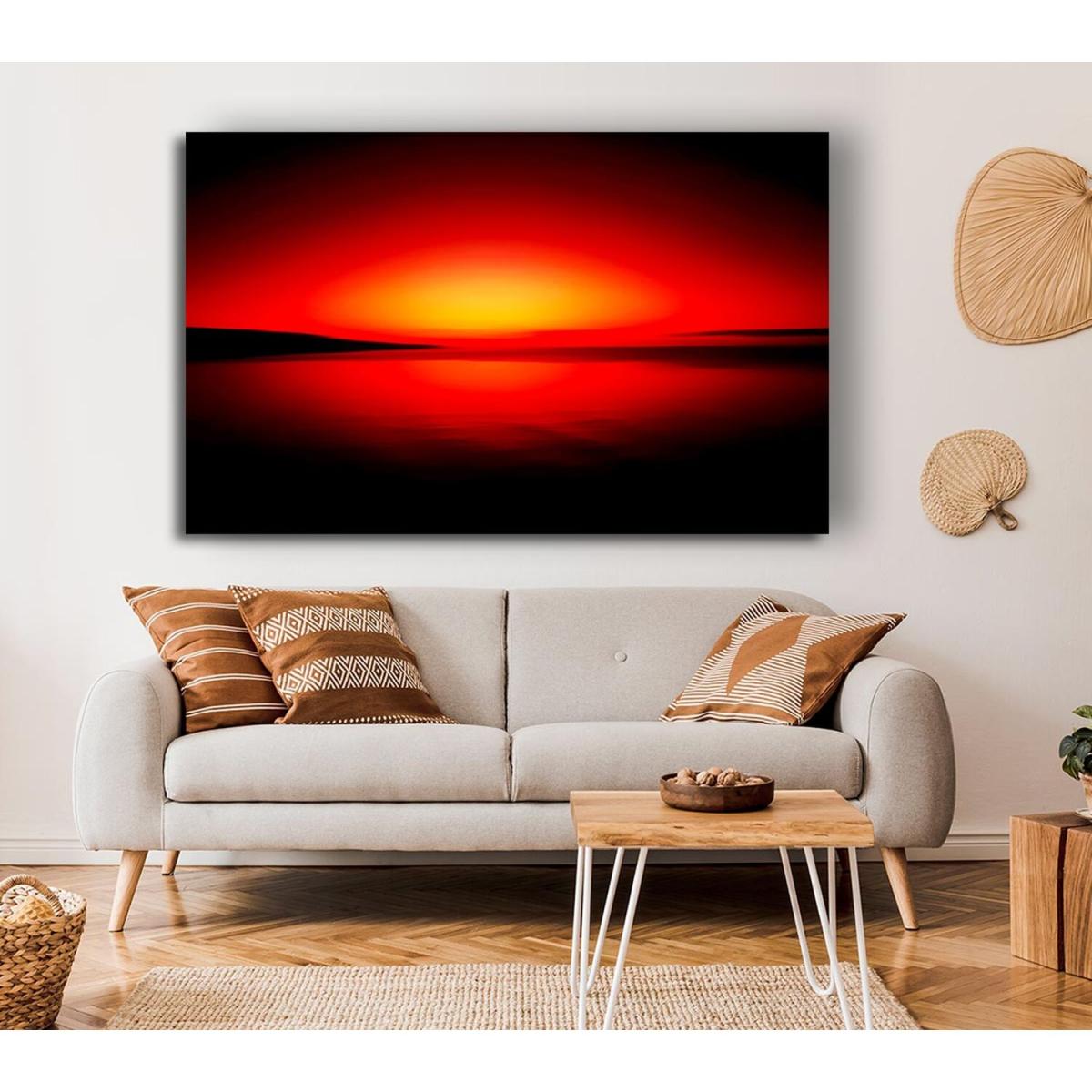 Red Horizon Canvas Print Wall Art - Yellow / 81.28cm – image 3