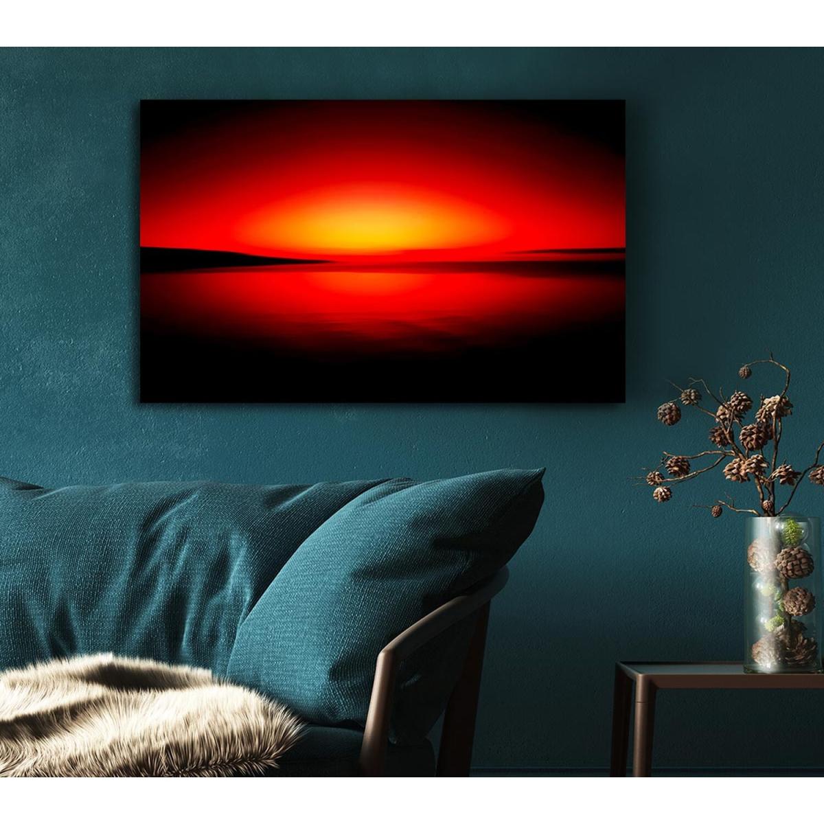 Red Horizon Canvas Print Wall Art - Yellow / 81.28cm – image 4