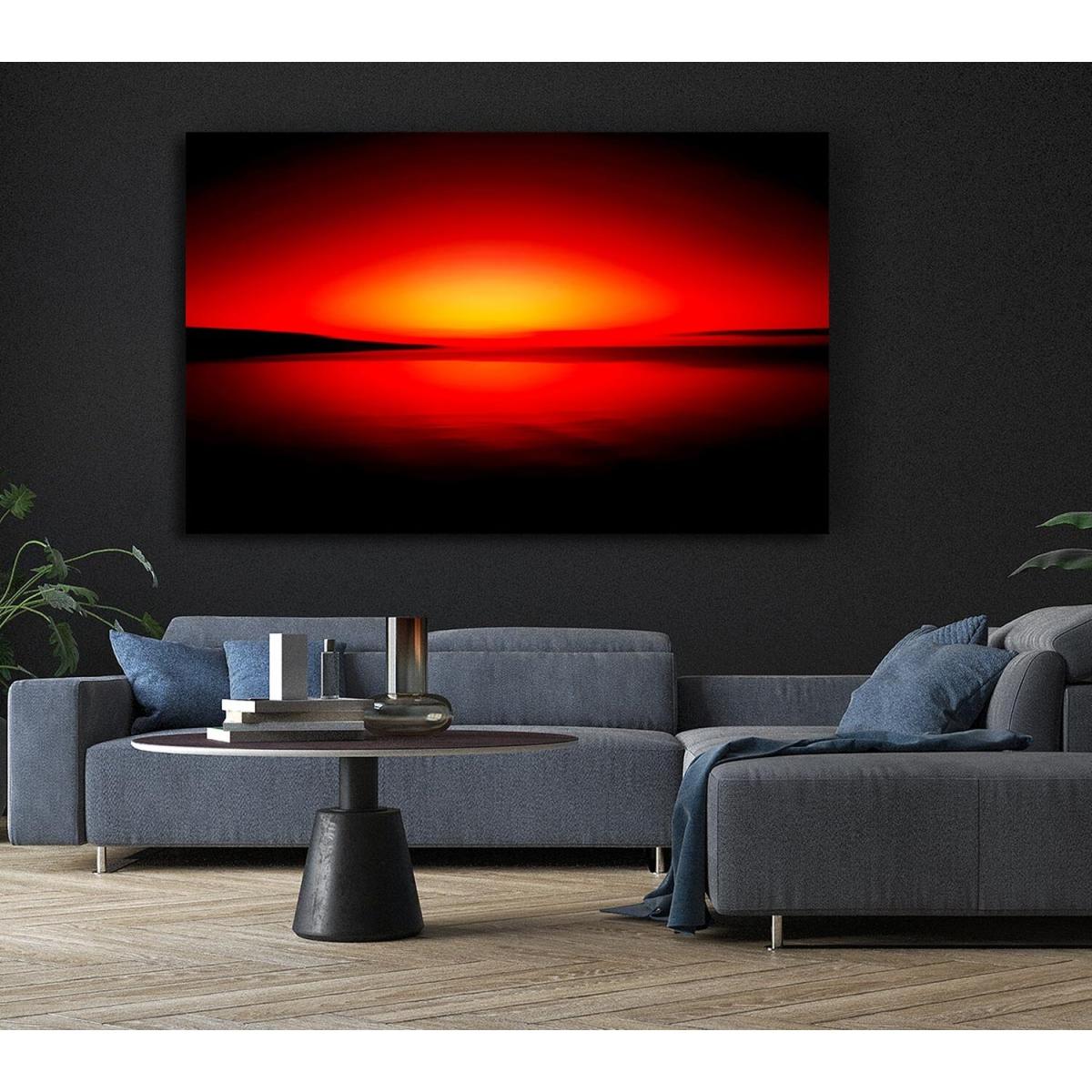 Red Horizon Canvas Print Wall Art - Yellow / 81.28cm – image 5